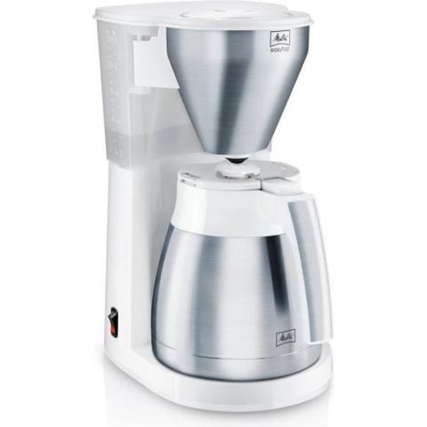 MELITTA Cafetière isotherme Easy Top Therm Inox 1010-10 - 1 L - 8 à 10 Tasses - Blanc / Acier brossé