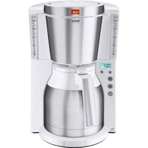 MELITTA Cafétière Look IV Therm Timer 1011-15 Blanc/Acier Brossé MELITTA Cafétière Look IV Therm Timer 1011-15 Blanc/Acier Brossé