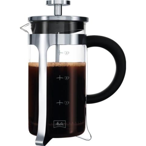 MELITTA Cafetière à piston Micro-Ondable Premium en verre et inox 3 tasses MELITTA Cafetière à piston Micro-Ondable Premium en verre et inox 3 tasses