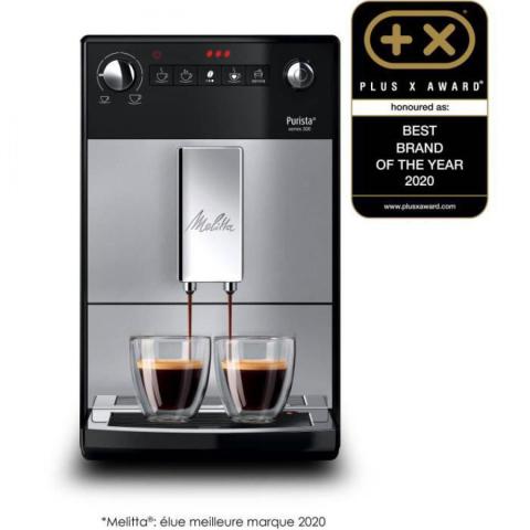 MELITTA F230-101 - Machine a café Purista - Expresso Automatique avec broyeur a grains - 1450W - Réservoir d'eau 1,2L - Argent