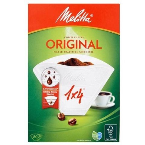 Melitta - filtre à café original 1x4 / 80 - blanc - Melitta - filtre à café original 1x4 / 80 - blanc -