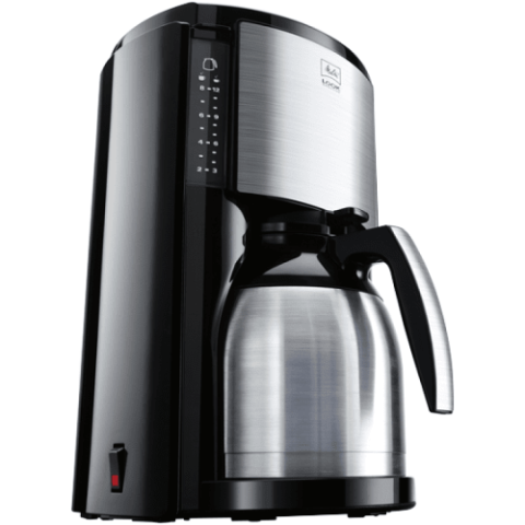 Melitta Look III Therm Selection Cafetière Electrique 1.2L 900W 10 Tasses Système Anti Goutte Arrêt Automatique Filtre Amovible Sur Pied Noir