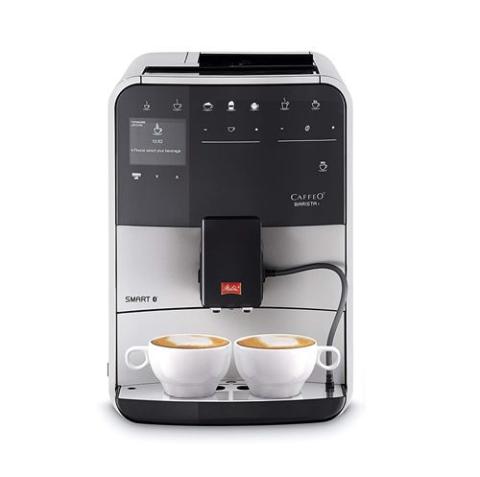 Melitta Machine à Café et Boissons Chaudes Automatiques, Commande par Smartphone avec application Connect, Fonction One Touch, Caffeo Barista T Smart, Argent, F831-101