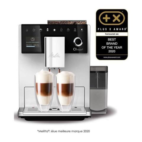 Melitta - Machine a cafe avec broyeur ci Touch F630-101 - Reservoir amovible 1,8L - 2 reservoirs a grains - Ecran tactile - Argent
