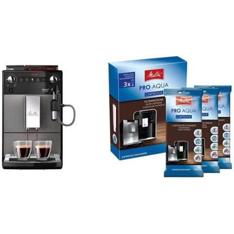 Melitta Machine a cafe entierement automatique, serie Avanza 600, Art. N° 6767843, acier inoxydable, 1,5 litre & 224562 Lot d Melitta Machine a cafe entierement automatique, serie Avanza 600, Art. N° 6767843, acier inoxydable, 1,5 litre & 224562 Lot d