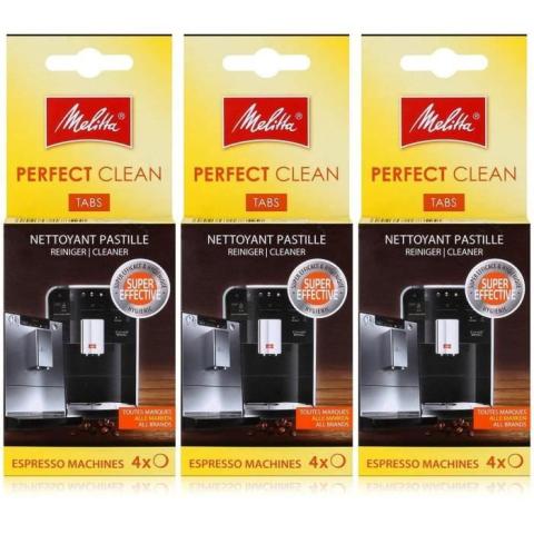 Melitta Perfect Clean Lot de 3 tablettes de nettoyage pour machines à expresso 4 x 18 g 150