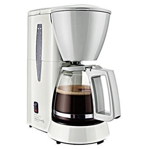 Melitta, Single 5, Blanc, M720-1/1 Cafetière Filtre Avec Verseuse Verre, 5 Tasses, Compacte, Compatible Avec Les Filtres 1x2