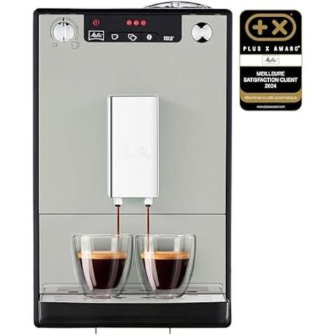 Melitta Solo Sandy Grey Machine à Café à Grains avec Broyeur et Système dExtraction des Arômes Affichage LED Mode 1 à 2 Tasses