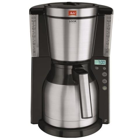 MELITTA1011-16  Cafetière à filtre avec verseuse isotherme Look IV Therm Timer - Jusqu'à 15 tasses - 1000W - Noir/Inox