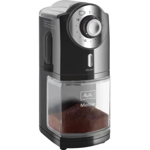 Moulin à café électrique Melitta Molino - Noir - 17 niveaux de finesse de mouture - 2 ans de garantie Moulin à café électrique Melitta Molino - Noir - 17 niveaux de finesse de mouture - 2 ans de garantie