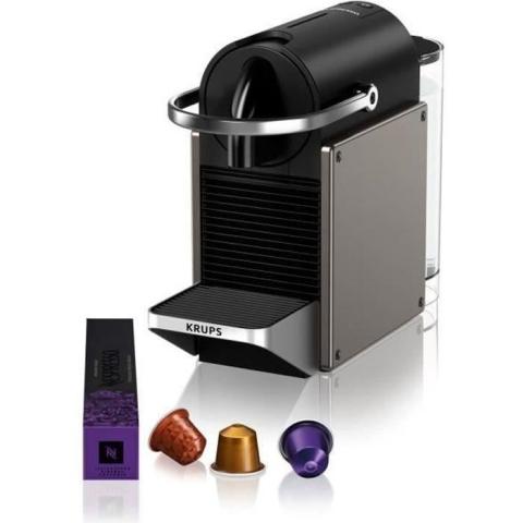 NESPRESSO KRUPS Pixie Machine à café dosette ou capsule, 19 bars, réservoir 0.7 L, Titane YY5290FD NESPRESSO KRUPS Pixie Machine à café dosette ou capsule, 19 bars, réservoir 0.7 L, Titane YY5290FD