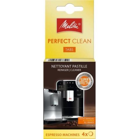 Pastilles nettoyantes PerfectClean pour machine à café - MELITTA - 4 doses - Compatible capsules - Noir Pastilles nettoyantes PerfectClean pour machine à café - MELITTA - 4 doses - Compatible capsules - Noir