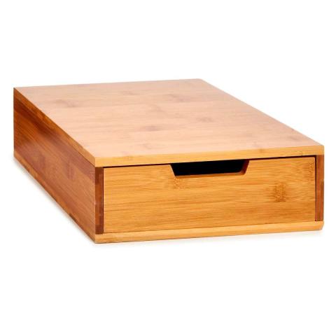 Porte-capsules avec support cafetière en bambou - 30x30x9.5cm