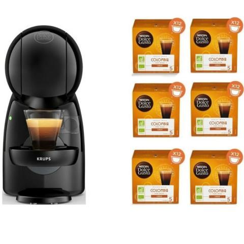 YY4511FD Nescafé Dolce Gusto Piccolo xs Machine a café + 6 boites de capsules bio, Cafetiere dosettes, Pression 15 bars… - Krups YY4511FD Nescafé Dolce Gusto Piccolo xs Machine a café + 6 boites de capsules bio, Cafetiere dosettes, Pression 15 bars… - Krups